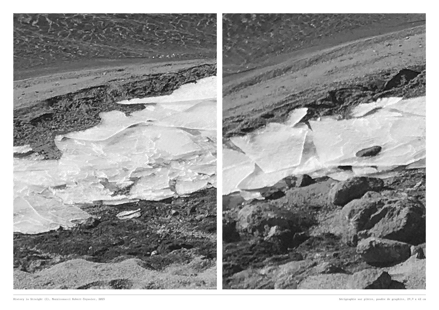 Mozziconaci Robert Teyssier - 01_HISTORY IS STRAIGHT (I) Photographie numérique sérigraphiée sur plâtre 29,7 x 42 cm - 2023
