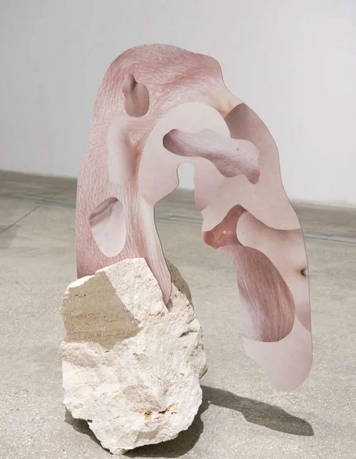 Rachel De Joode - Human Skin In Rock V, 2015 - Inkjet print on dibond, Travertine.