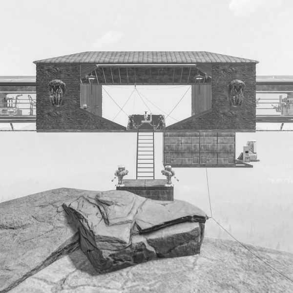 Maxim Zmeyev, Type 1.5.11.1. (Gardiens / guerriers -militaire), 2021, Photographie issue d’un environnement virtuel (jeu vidéo Fallout 76), Kallitype sur papier Bergger COT320, 122 × 84 cm.